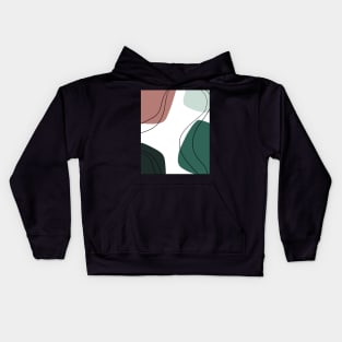 Green, White and Red Geometric Art Shapes and Lines Kids Hoodie